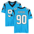 Rebec C.Panthers #90 Julius Peppers Player Blue Mitchell & Ness Legacy Replica Stitched Jerseys