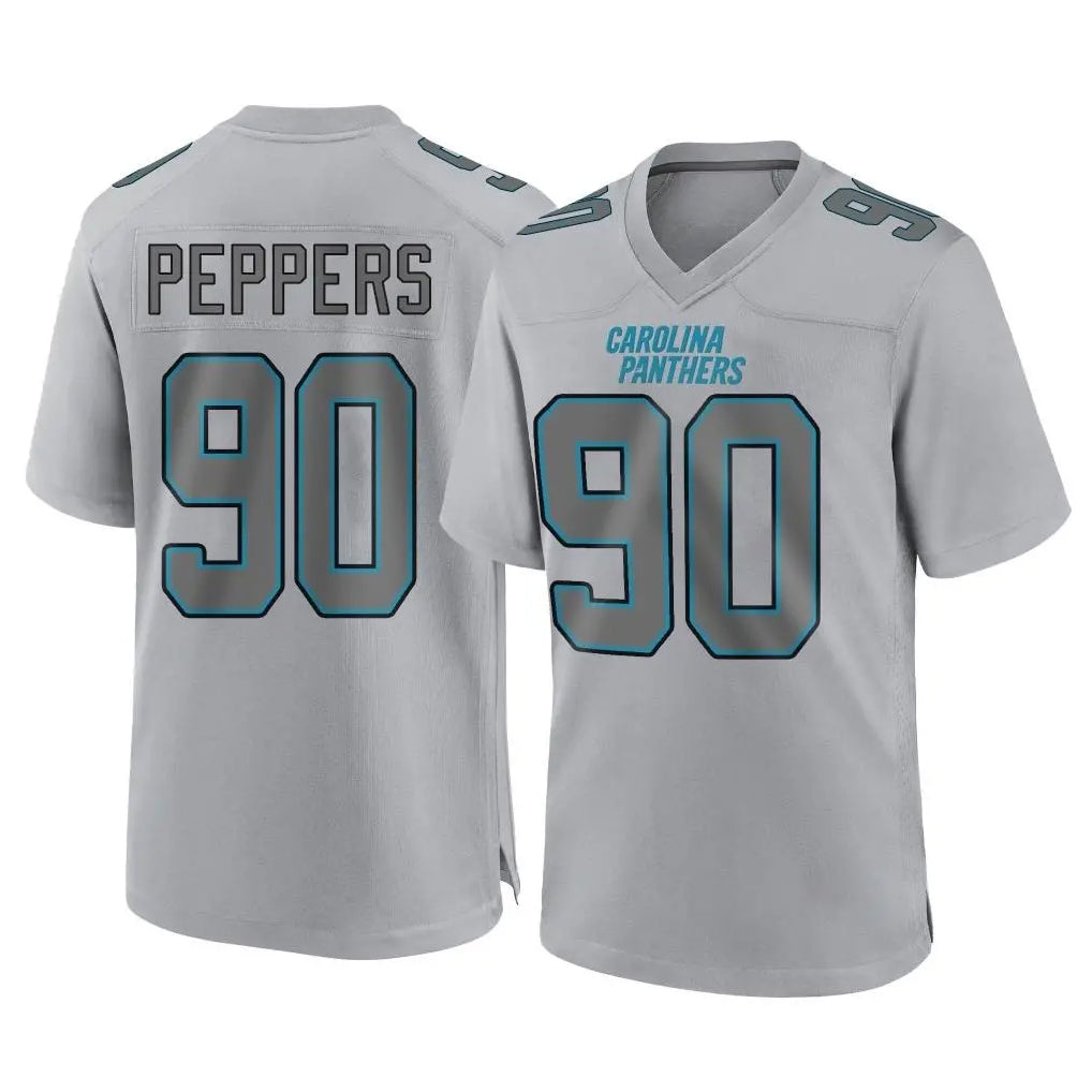 Rebec C.Panthers #90 Julius Peppers Player Gray Atmosphere Fashion Game Stitched Jerseys