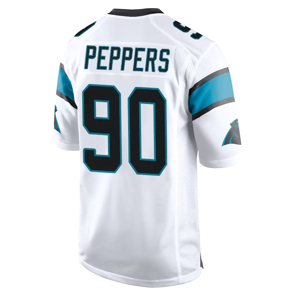 Rebec C.Panthers #90 Julius Peppers Player White Game Stitched Jerseys