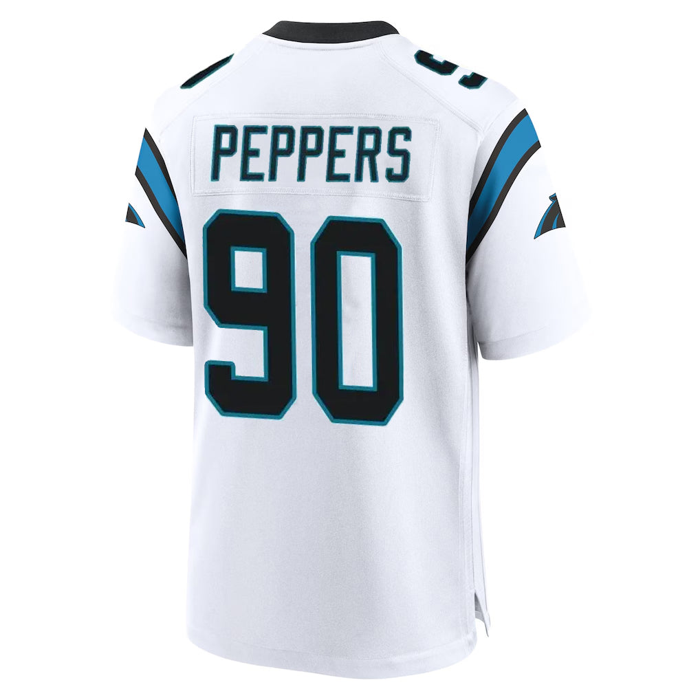 Rebec C.Panthers #90 Julius Peppers Player White Home Game Stitched Jerseys