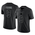 Rebec C.Panthers #9 Bryce Young Player Black Limited Reflective Game Stitched Jerseys