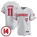 Rebec C.Reds #11 Barry Larkin Player Gray Vapor Premier Limited Home Stitched Jerseys
