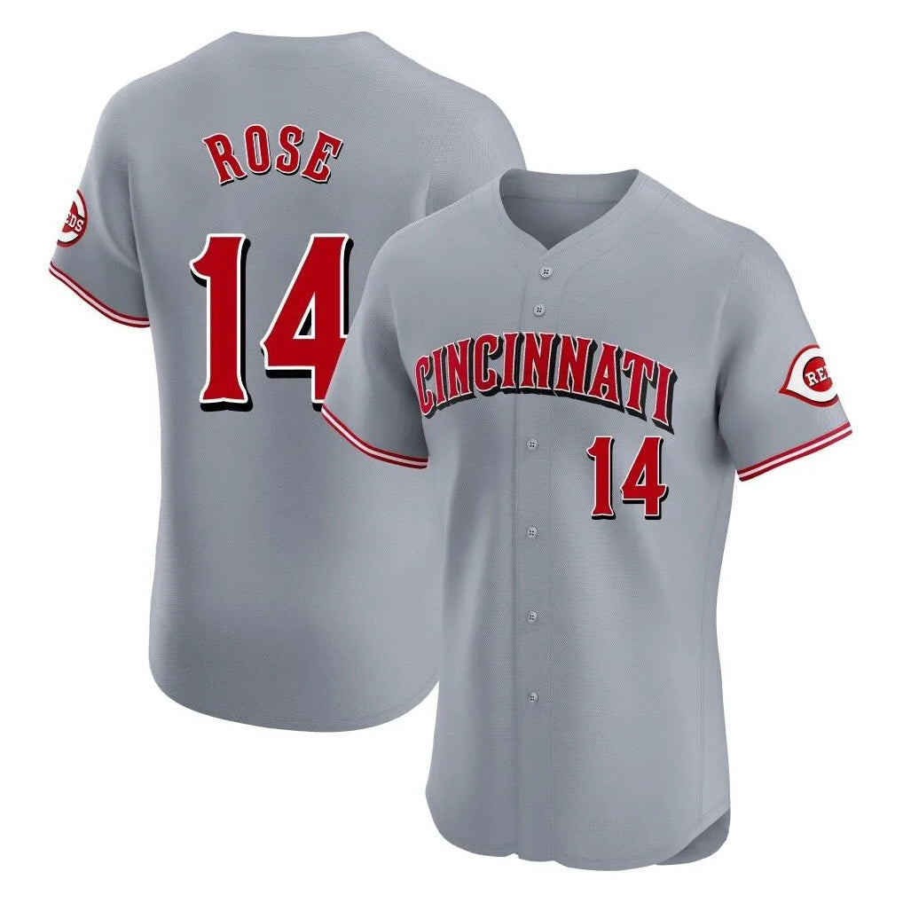 Rebec C.Reds #14 Pete Rose Player Gray Limited Elite Home Stitched Jerseys