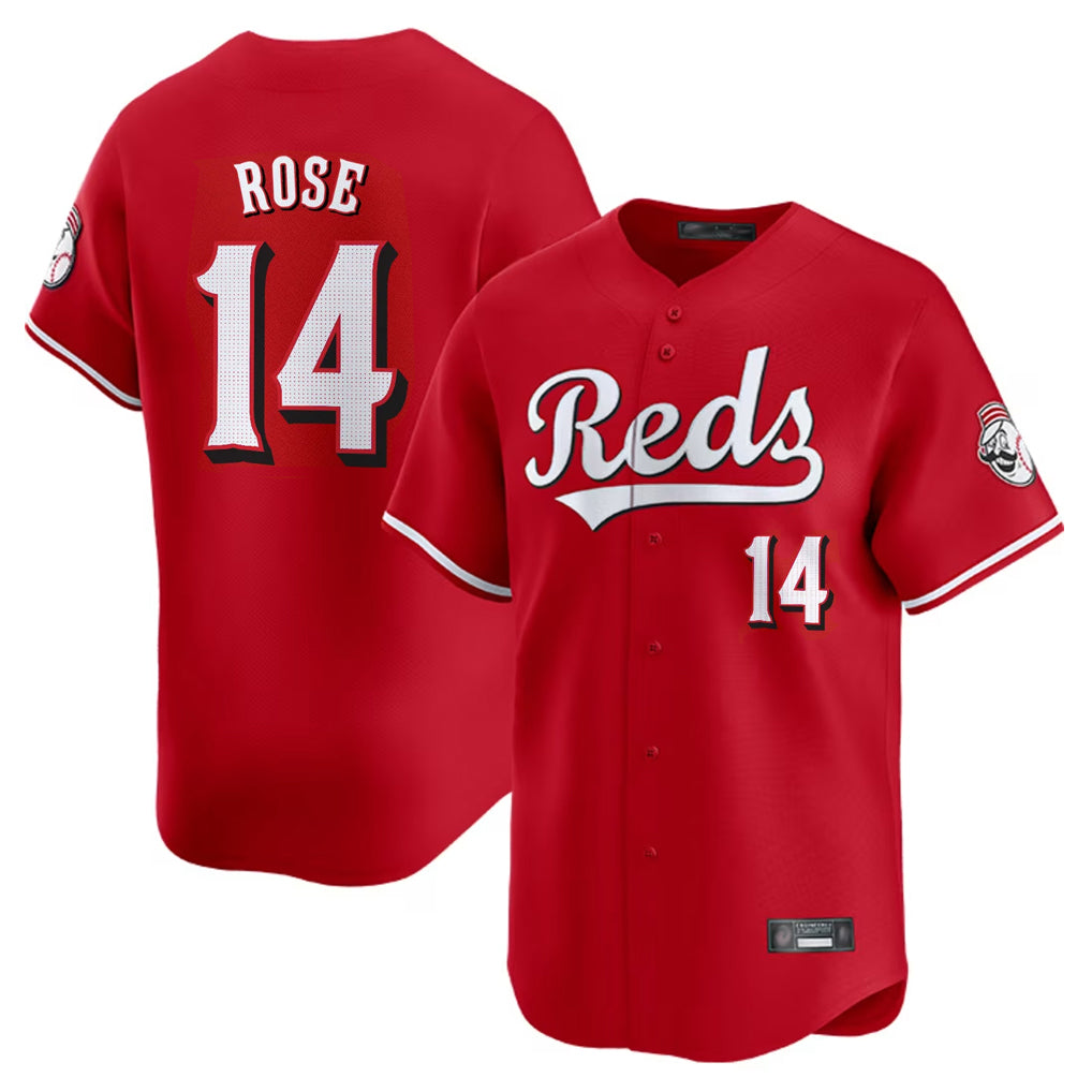 Rebec C.Reds #14 Pete Rose Player Red Home Limited Stitched Jerseys