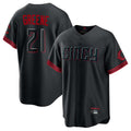 Rebec C.Reds #21 Hunter Greene Player Black City Connect Home Game Stitched Jerseys