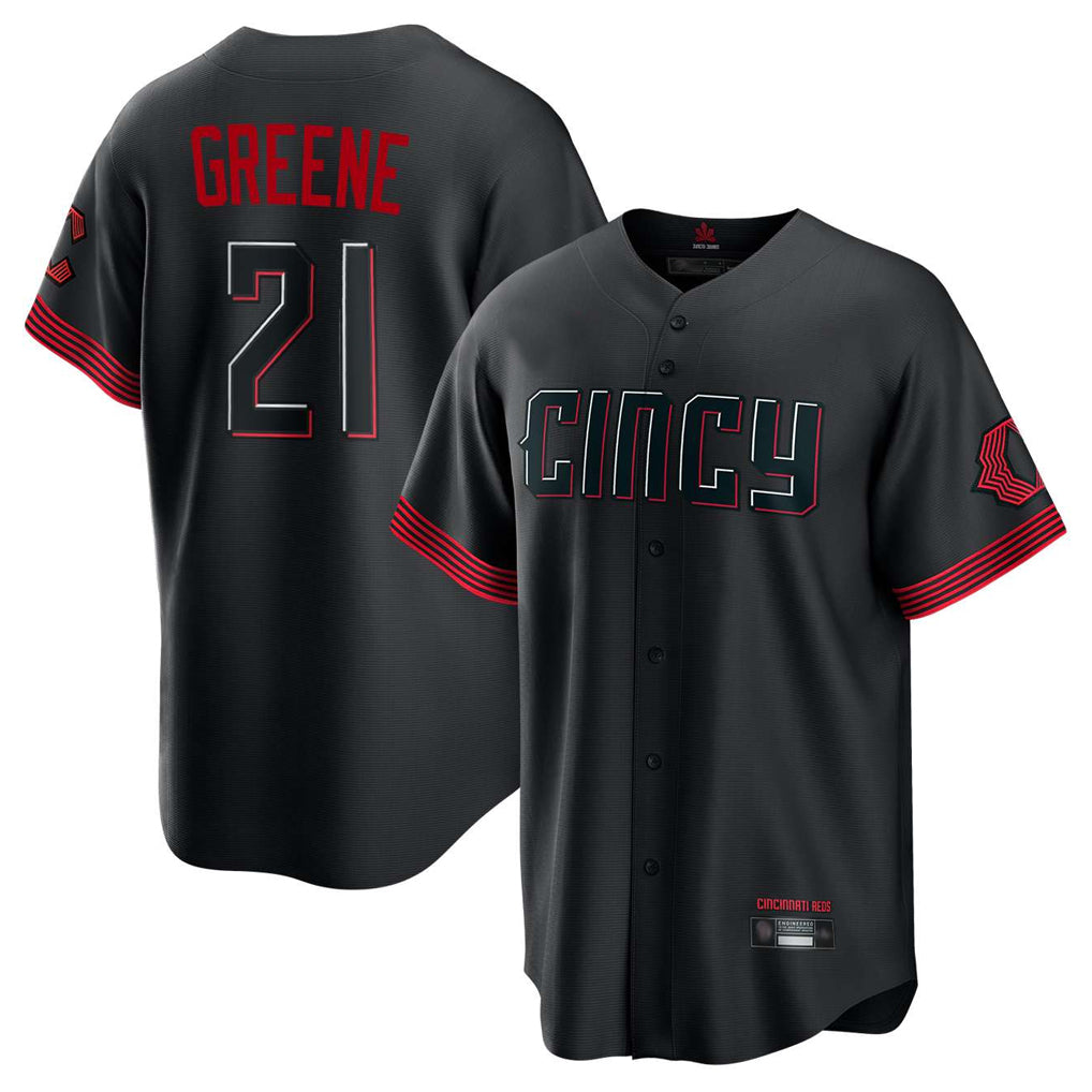 Rebec C.Reds #21 Hunter Greene Player Black City Connect Home Game Stitched Jerseys