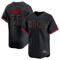 Rebec C.Reds #28 Eugenio Su¨¢rez Player Black City Connect Home Limited Stitched Jerseys