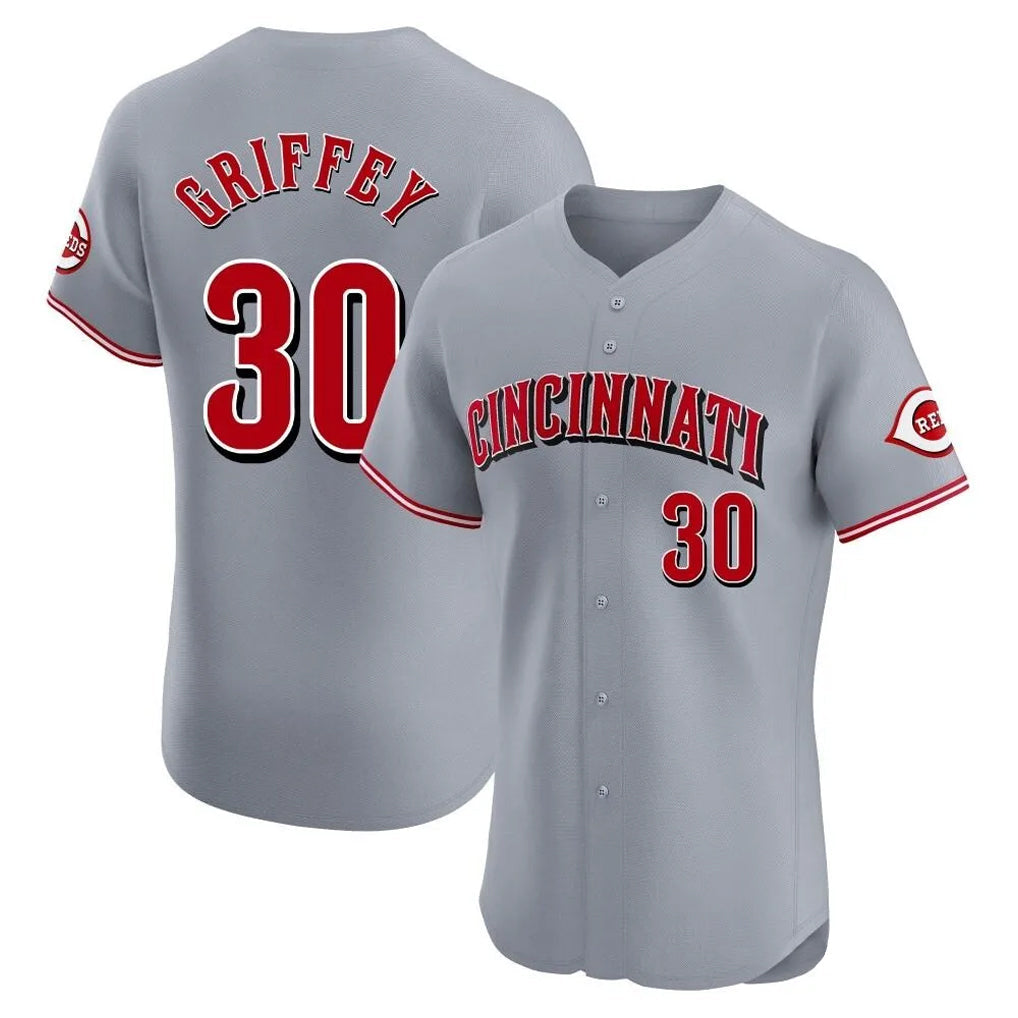 Rebec C.Reds #30 Ken Griffey Player Gray Limited Elite Home Stitched Jerseys