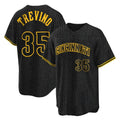 Rebec C.Reds #35 Jose Trevino Player Black Snake Skin City Home Stitched Jerseys