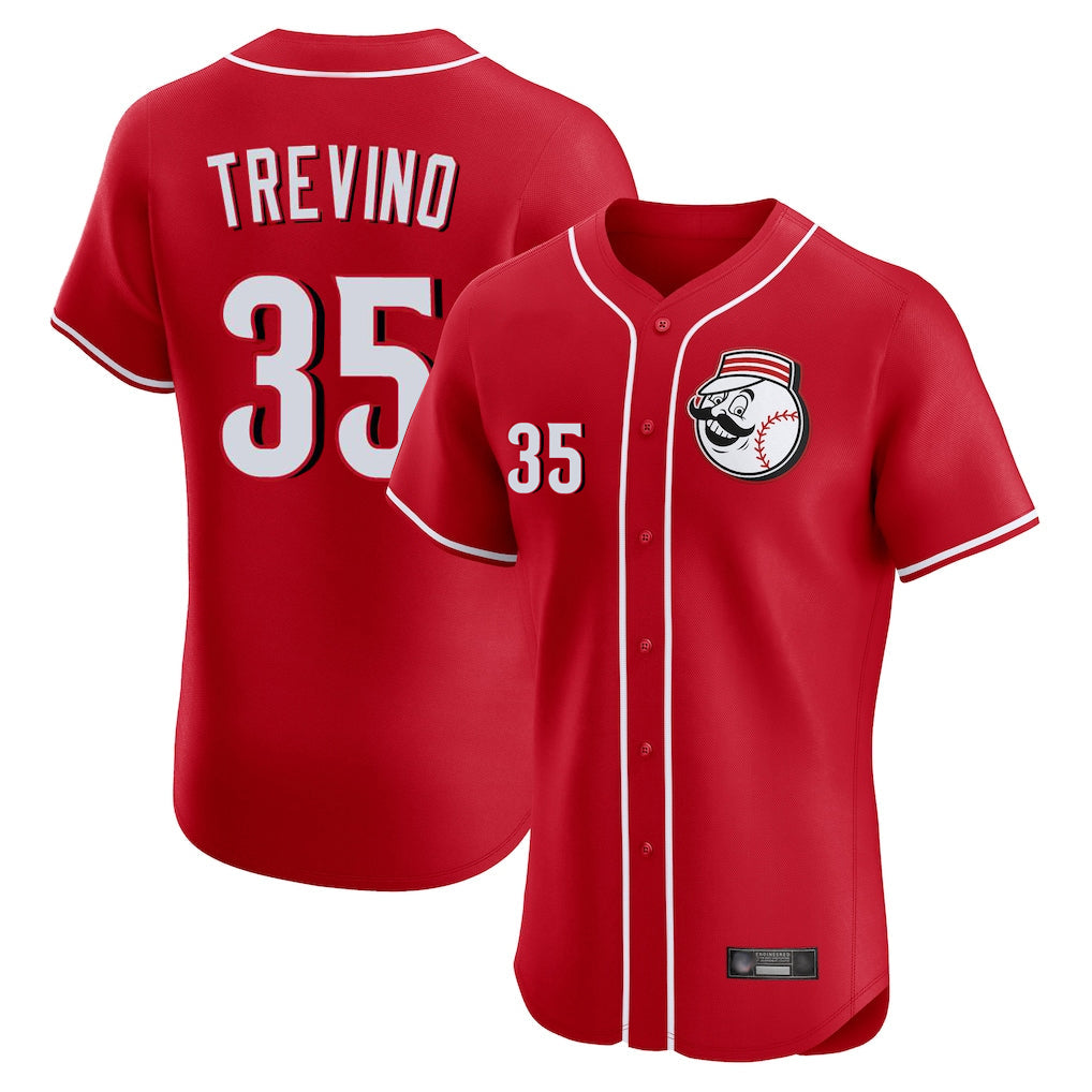 Rebec C.Reds #35 Jose Trevino Player Red Limited Elite Home Game Stitched Jerseys