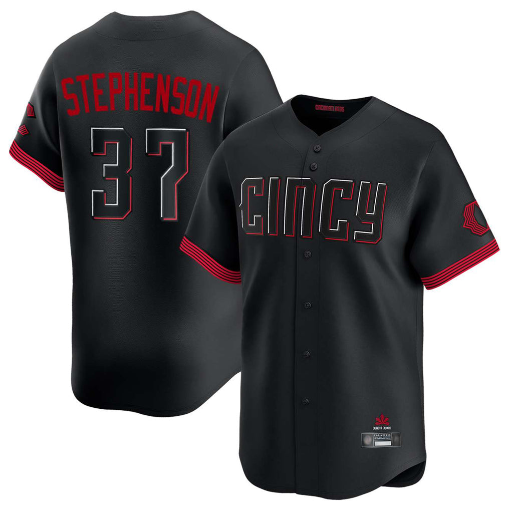 Rebec C.Reds #37 Tyler Stephenson Player Black City Connect Home Limited Stitched Jerseys