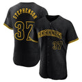 Rebec C.Reds #37 Tyler Stephenson Player Black Snake Skin City Limited Elite Home Stitched Jerseys