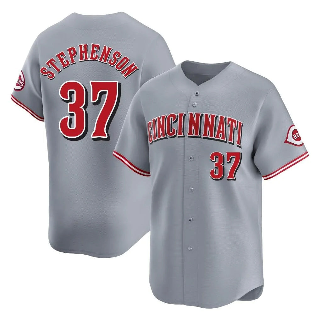 Rebec C.Reds #37 Tyler Stephenson Player Gray Home Limited Stitched Jerseys