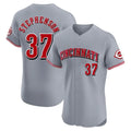Rebec C.Reds #37 Tyler Stephenson Player Gray Limited Elite Home Stitched Jerseys
