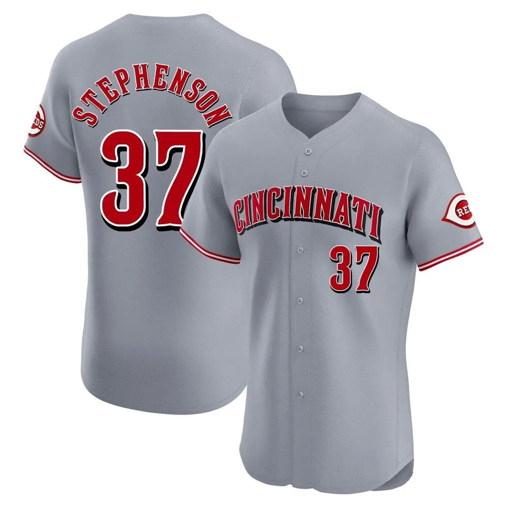 Rebec C.Reds #37 Tyler Stephenson Player Gray Limited Elite Home Stitched Jerseys