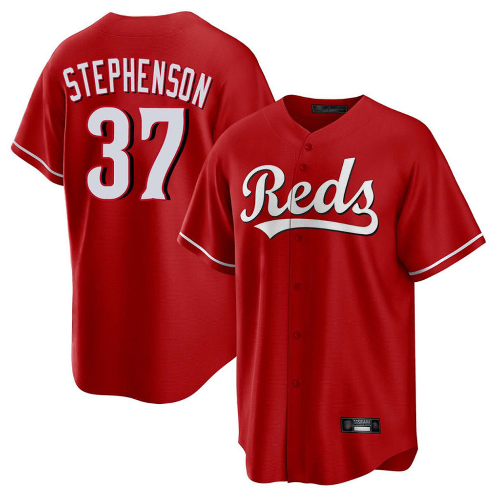 Rebec C.Reds #37 Tyler Stephenson Player Red Home Game Stitched Jerseys