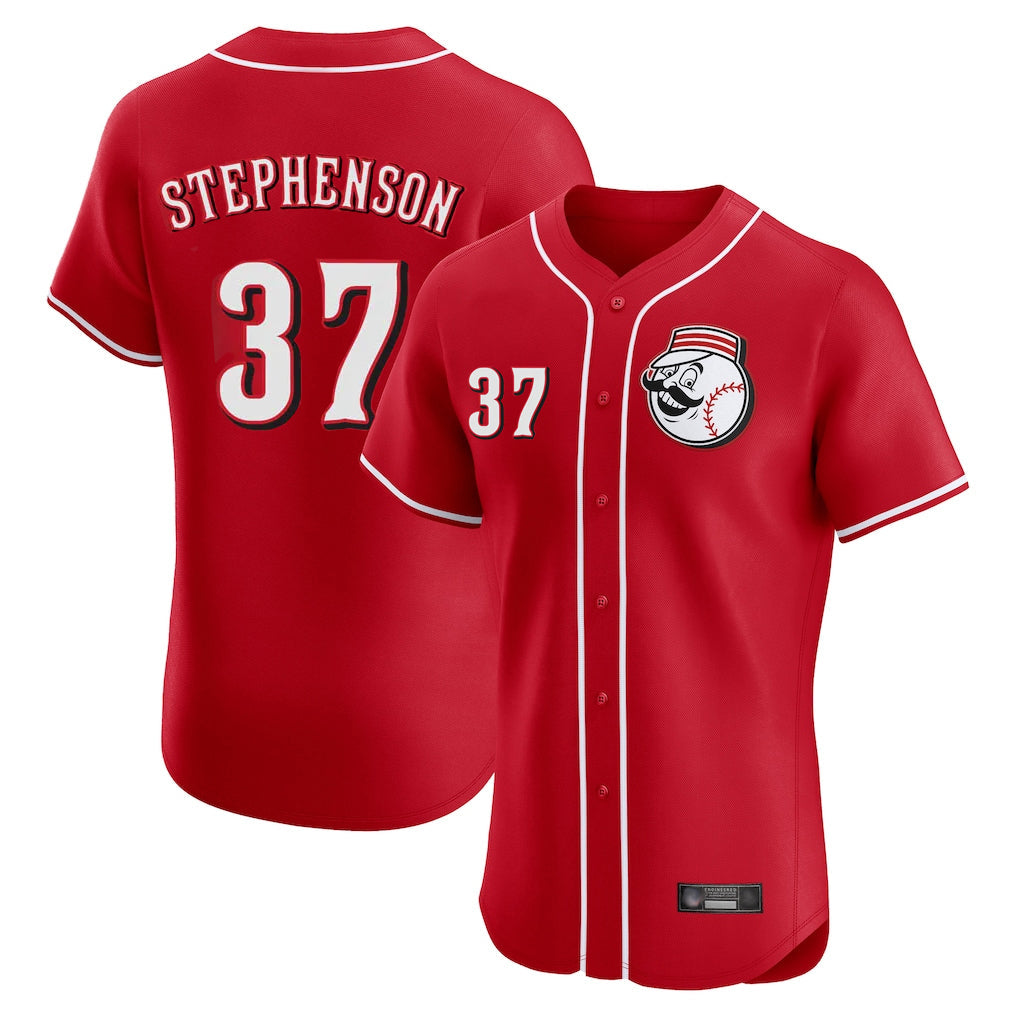 Rebec C.Reds #37 Tyler Stephenson Player Red Limited Elite Home Game Stitched Jerseys