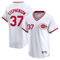 Rebec C.Reds #37 Tyler Stephenson Player White Cooperstown Collection Limited T-shirt Home Stitched Jerseys