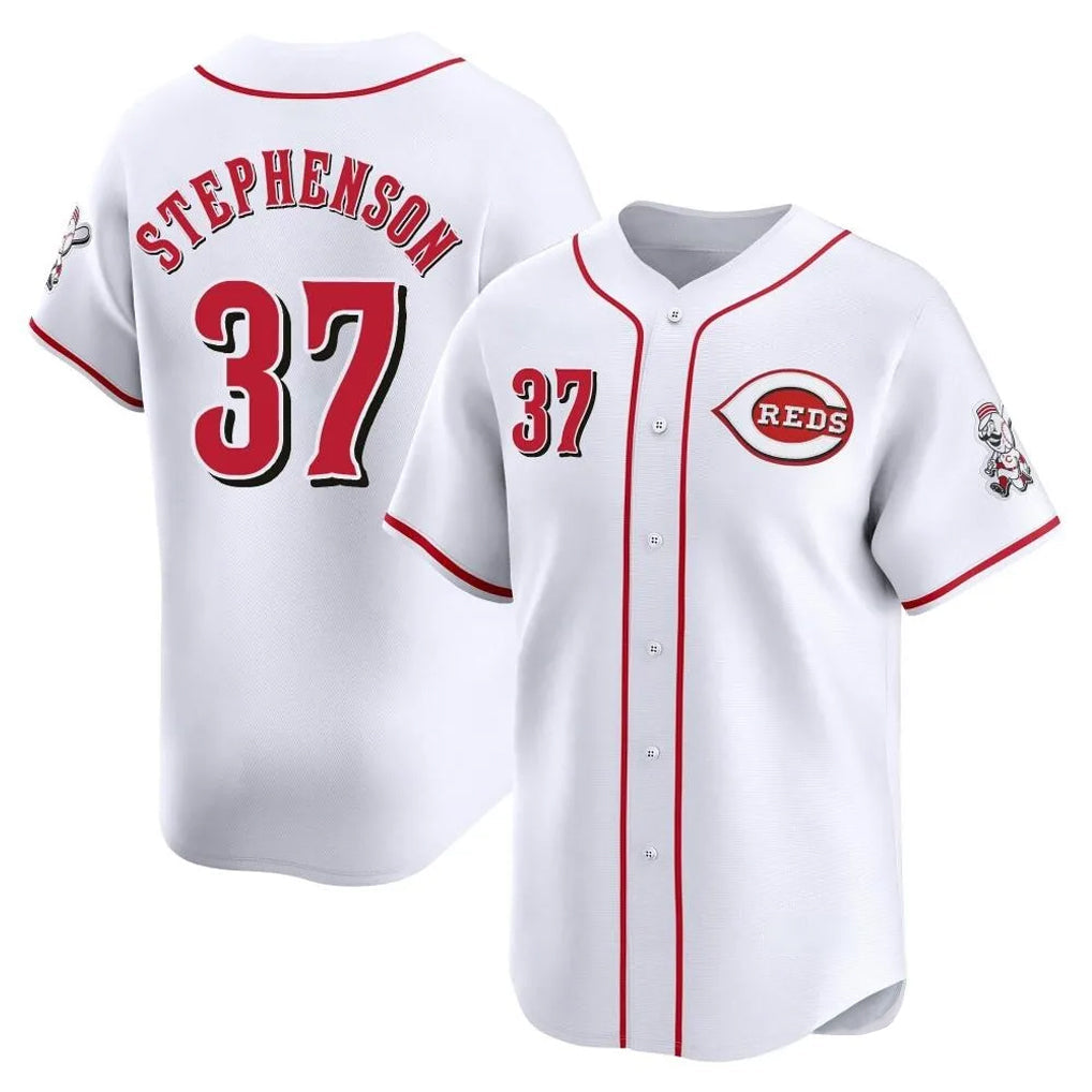 Rebec C.Reds #37 Tyler Stephenson Player White Home Limited Stitched Jerseys