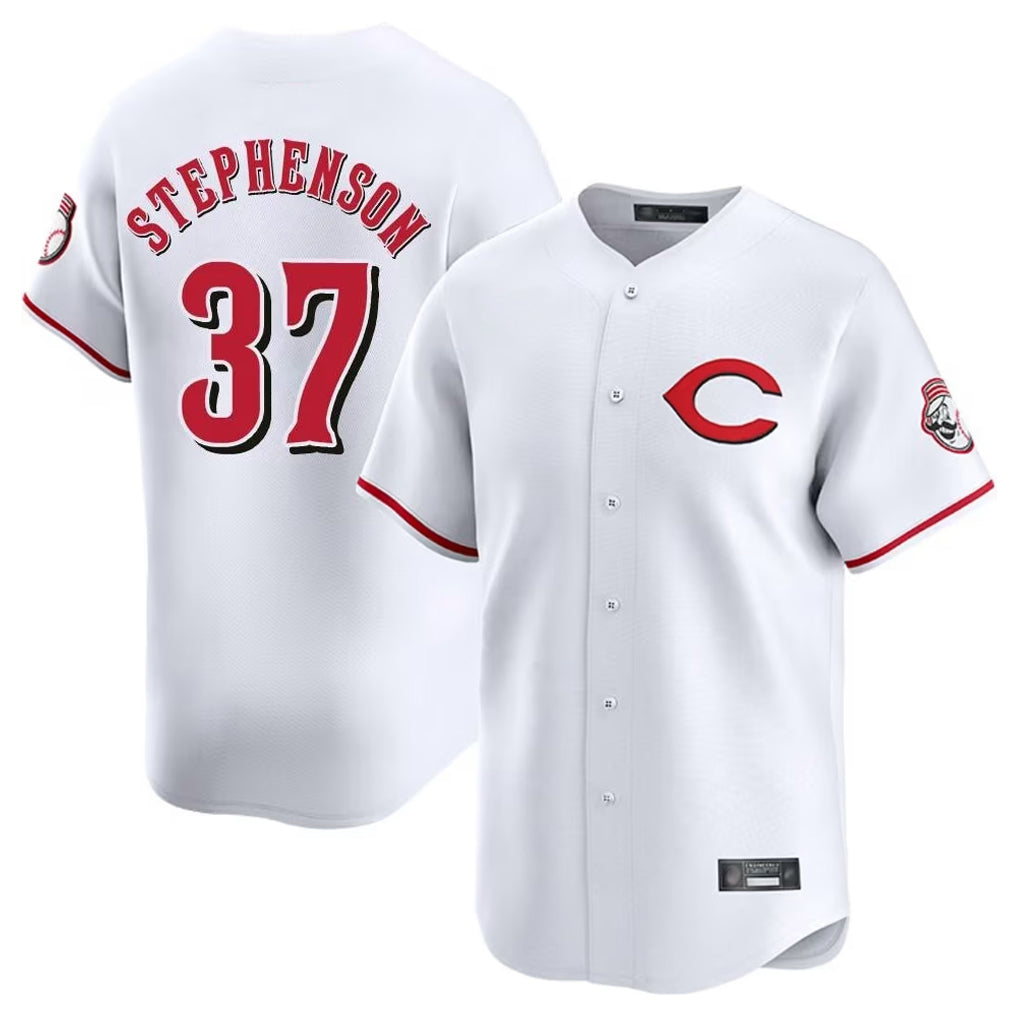 Rebec C.Reds #37 Tyler Stephenson Player White Limited Home Stitched Jerseys