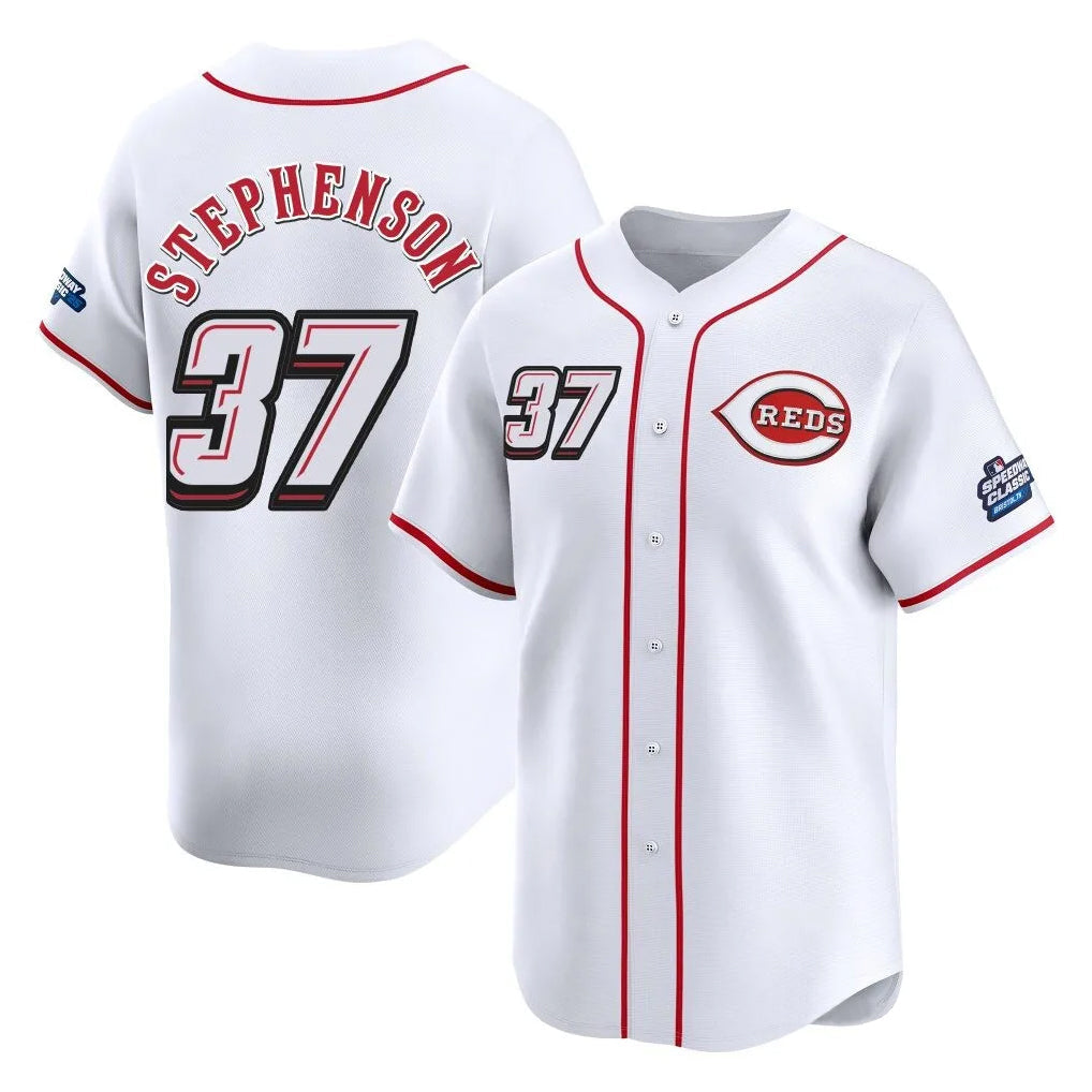 Rebec C.Reds #37 Tyler Stephenson Player White Speedway Classic Home Limited Stitched Jerseys