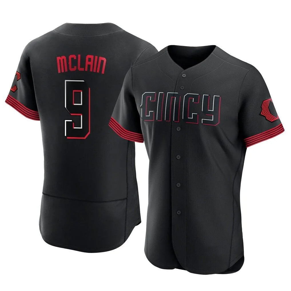 Rebec C.Reds #9 Matt McLain Player Black City Connect Limited Elite Home Stitched Jerseys