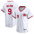 Rebec C.Reds #9 Matt McLain Player White Cooperstown Collection Limited T-shirt Home Stitched Jerseys