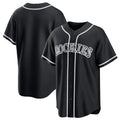 Rebec C.Rockies Black Fashion Out Home Game Blank Player Stitched Jerseys