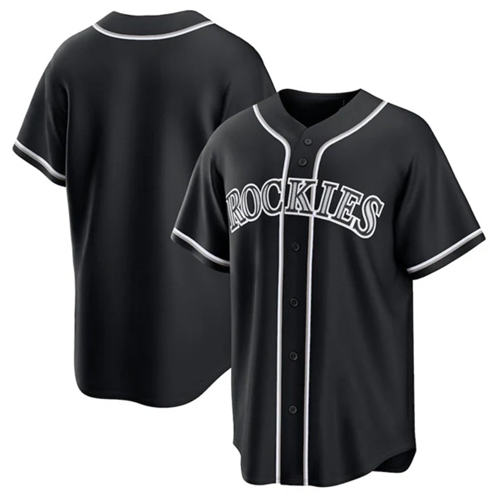 Rebec C.Rockies Black Fashion Out Home Game Blank Player Stitched Jerseys