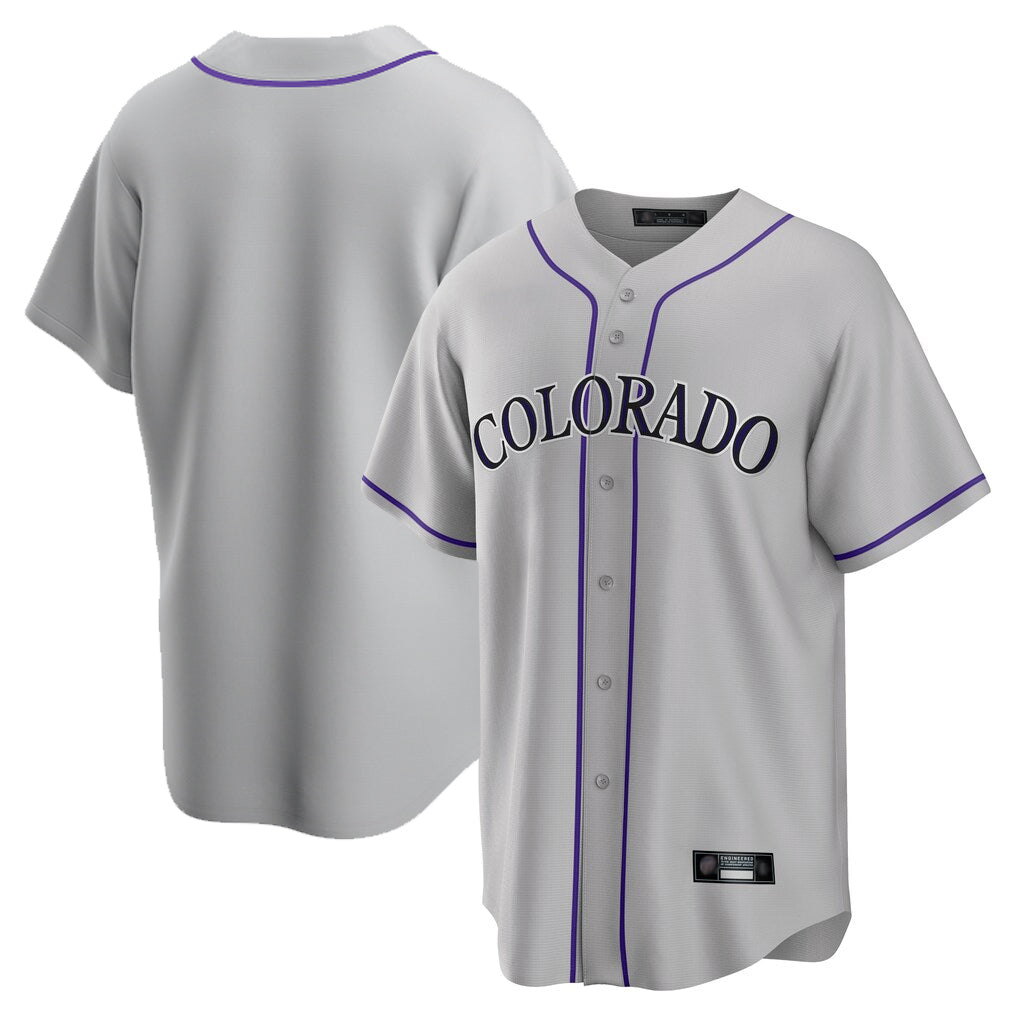 Rebec C.Rockies Gray Game Home Blank Player Stitched Jerseys