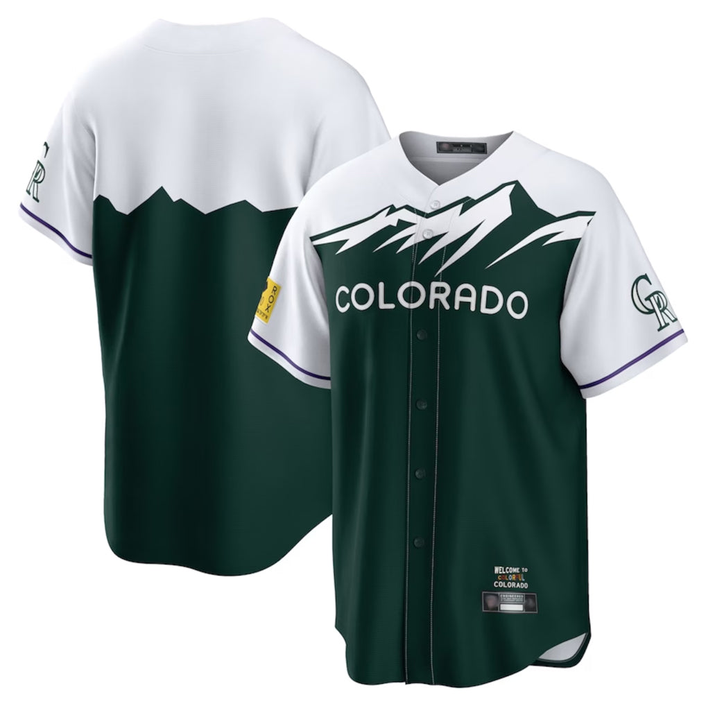 Rebec C.Rockies Green City Connect Home Game Blank Player Stitched Jerseys