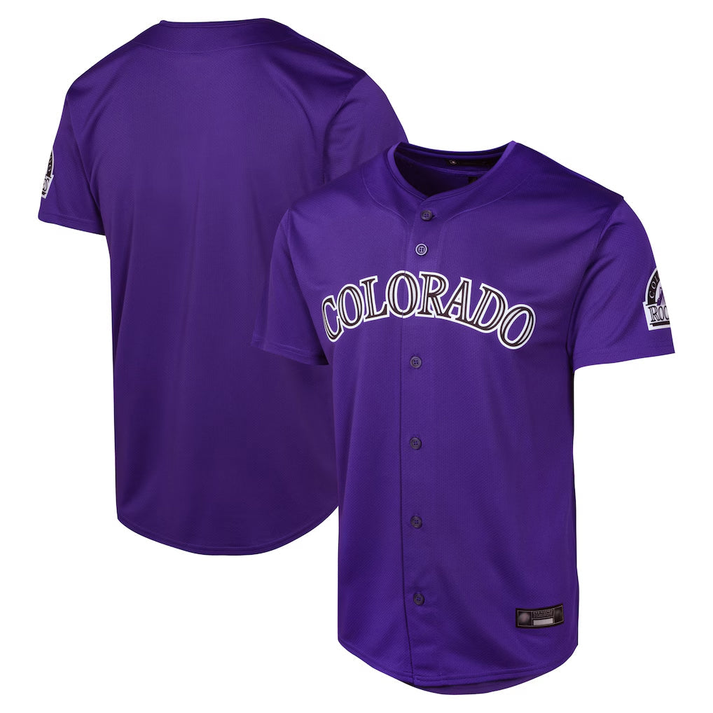 Rebec C.Rockies Purple Limited Home Game Blank Player Stitched Jerseys