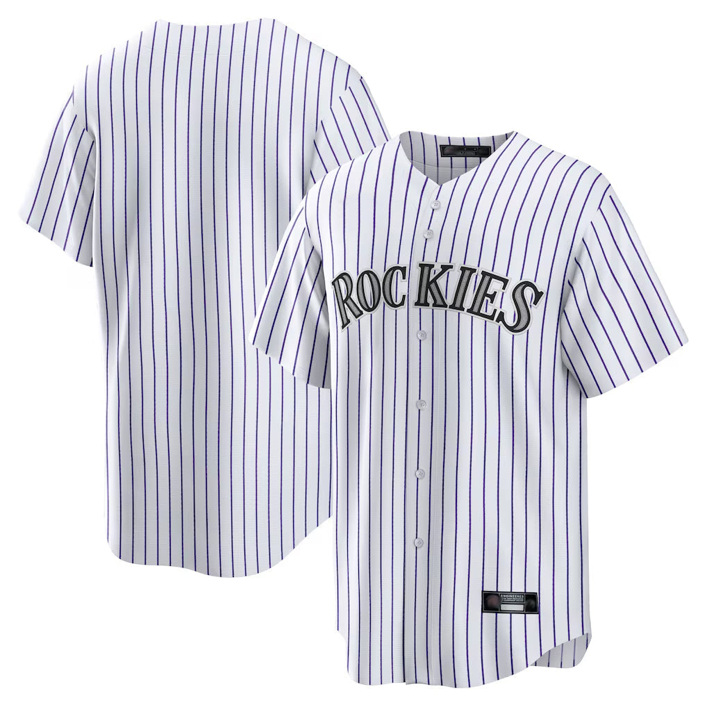 Rebec C.Rockies White Game Home Blank Player Stitched Jerseys