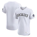 Rebec C.Rockies White Limited Home Blank Player Stitched Jerseys