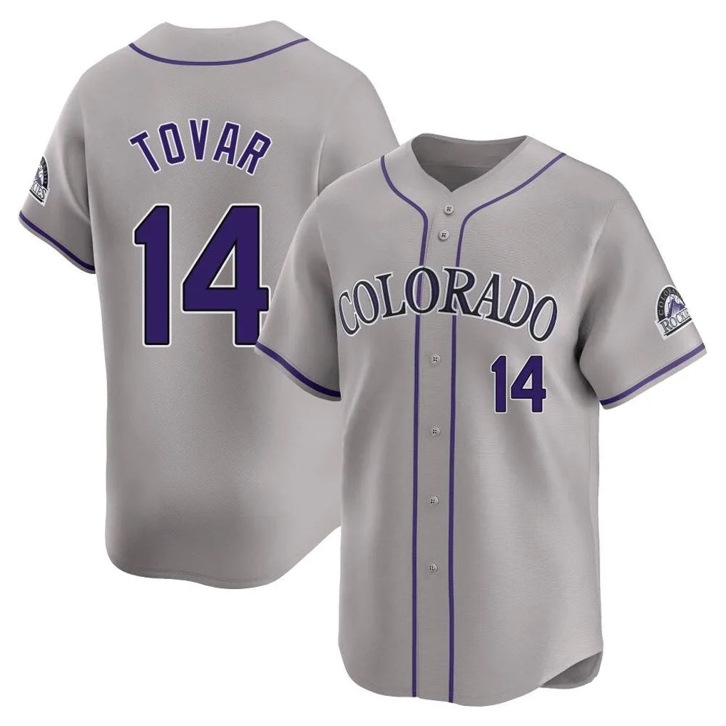 Rebec C.Rockies #14 Ezequiel Tovar Player Gray Limited Home Stitched Jerseys