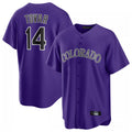 Rebec C.Rockies #14 Ezequiel Tovar Player Purple Game Home Stitched Jerseys