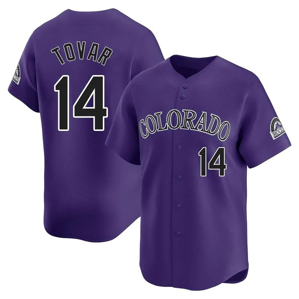 Rebec C.Rockies #14 Ezequiel Tovar Player Purple Limited Home Stitched Jerseys