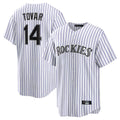 Rebec C.Rockies #14 Ezequiel Tovar Player White Game Home Stitched Jerseys