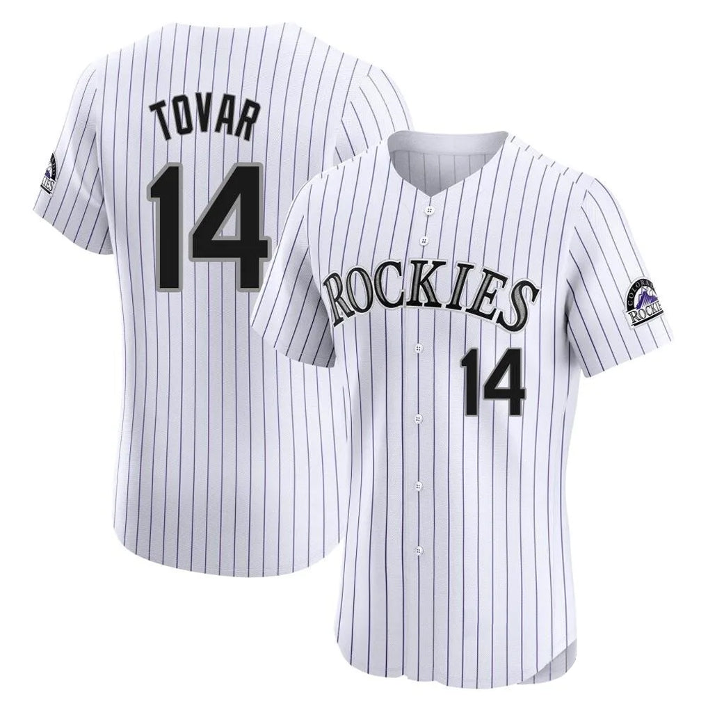 Rebec C.Rockies #14 Ezequiel Tovar Player White Limited Elite Home Stitched Jerseys