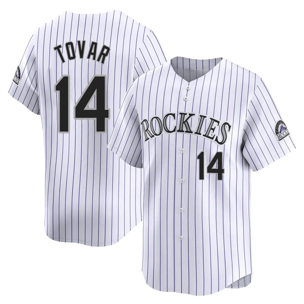 Rebec C.Rockies #14 Ezequiel Tovar Player White Limited Home Stitched Jerseys