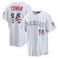 Rebec C.Rockies #14 Ezequiel Tovar White USA 250 Fourth of July Home Stadium Jersey