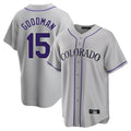 Rebec C.Rockies #15 Hunter Goodman Player Gray Game Home Stitched Jerseys