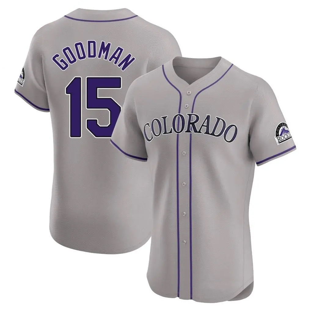 Rebec C.Rockies #15 Hunter Goodman Player Gray Limited Elite Home Stitched Jerseys
