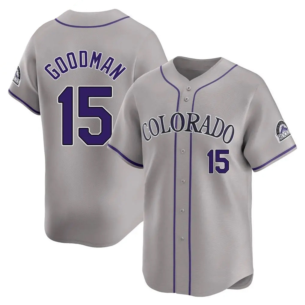 Rebec C.Rockies #15 Hunter Goodman Player Gray Limited Home Stitched Jerseys