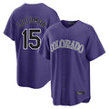Rebec C.Rockies #15 Hunter Goodman Player Purple Game Home Stitched Jerseys