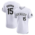 Rebec C.Rockies #15 Hunter Goodman Player White Limited Elite Home Stitched Jerseys