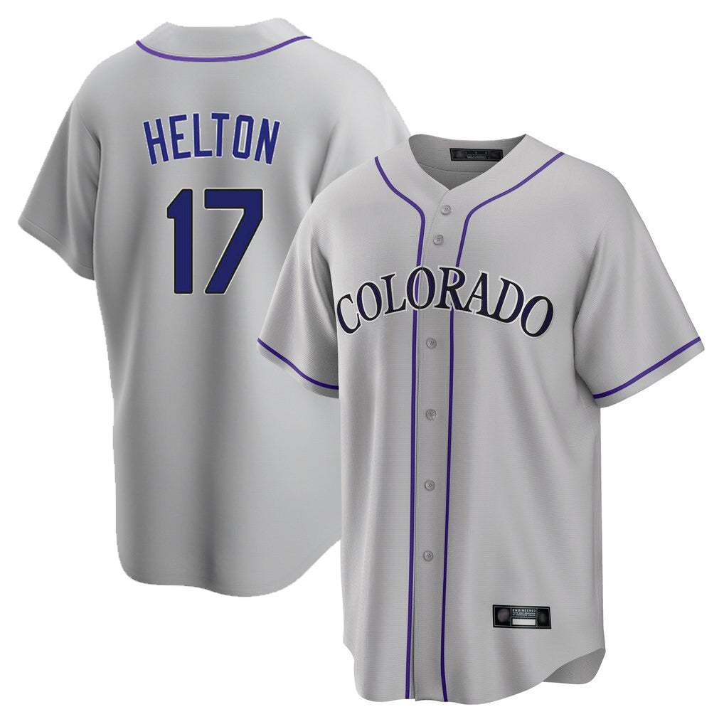 Rebec C.Rockies #17 Todd Helton Player Gray Game Home Stitched Jerseys