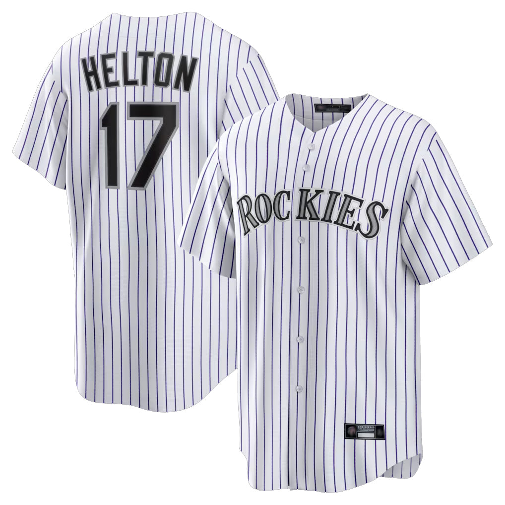 Rebec C.Rockies #17 Todd Helton Player White Game Home Stitched Jerseys