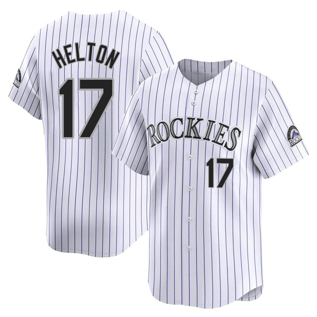 Rebec C.Rockies #17 Todd Helton Player White Limited Home Stitched Jerseys
