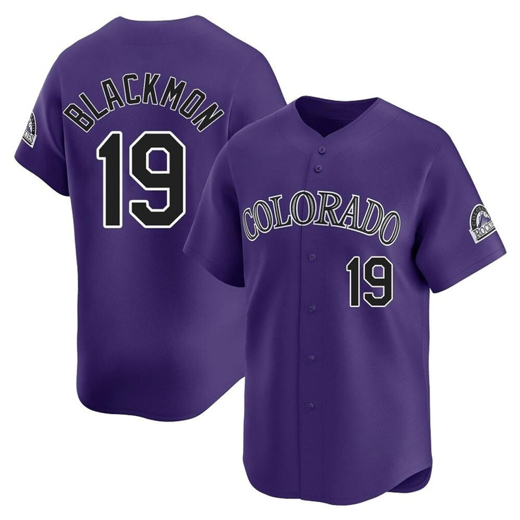 Rebec C.Rockies #19 Charlie Blackmon Player Purple Limited Home Stitched Jerseys